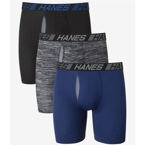 Hanes Men's Underwear Pack, 3-Pack, Total Support Pouch Boxer Briefs Wicking